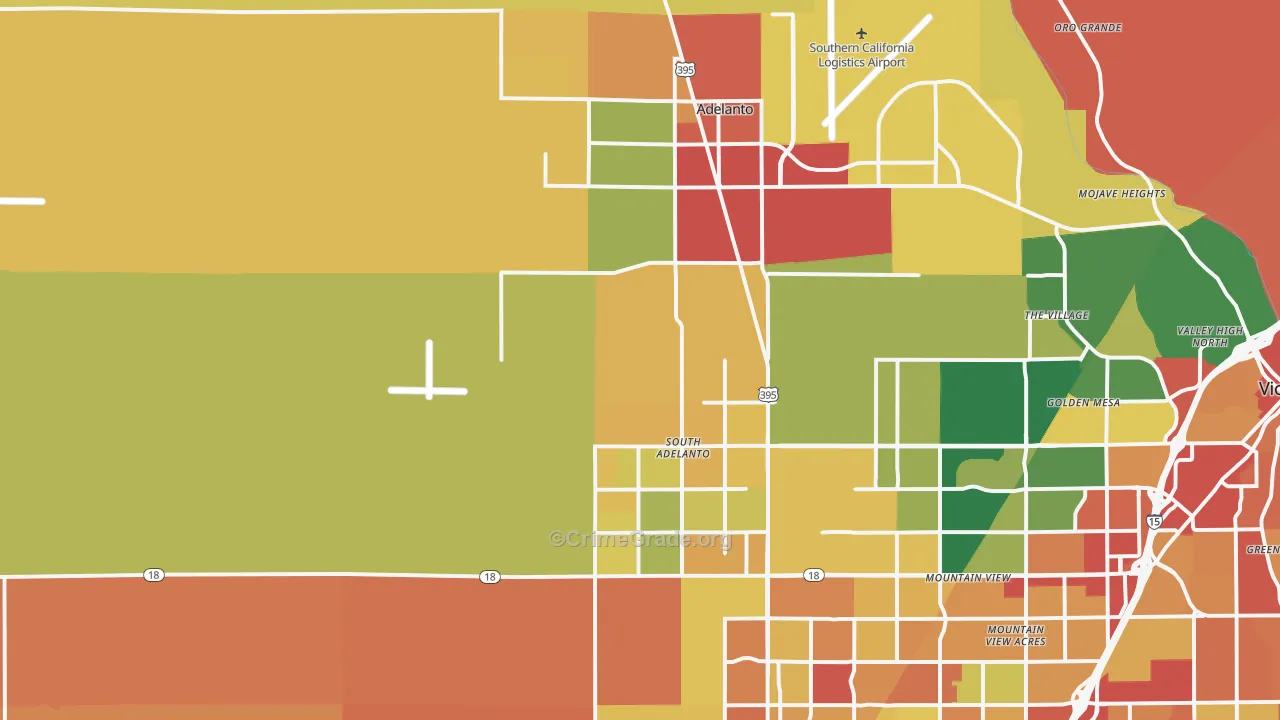 Adelanto, CA Map of Burglary Rates