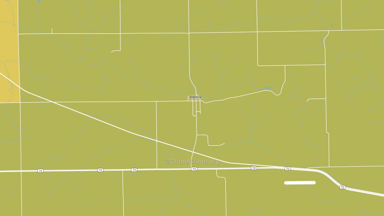 Adeline, IL Map of Burglary Rates