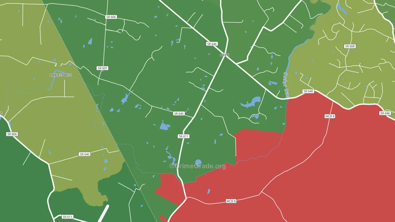 Aden, VA Map of Burglary Rates