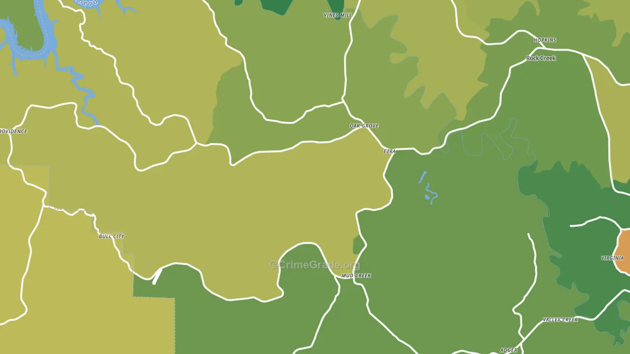 Adger, AL Map of Burglary Rates