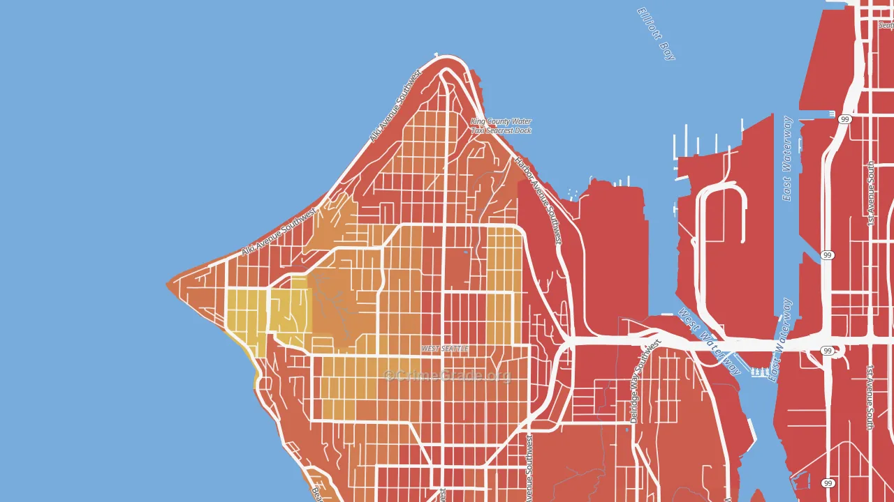 Admiral, Seattle, WA Map of Burglary Rates