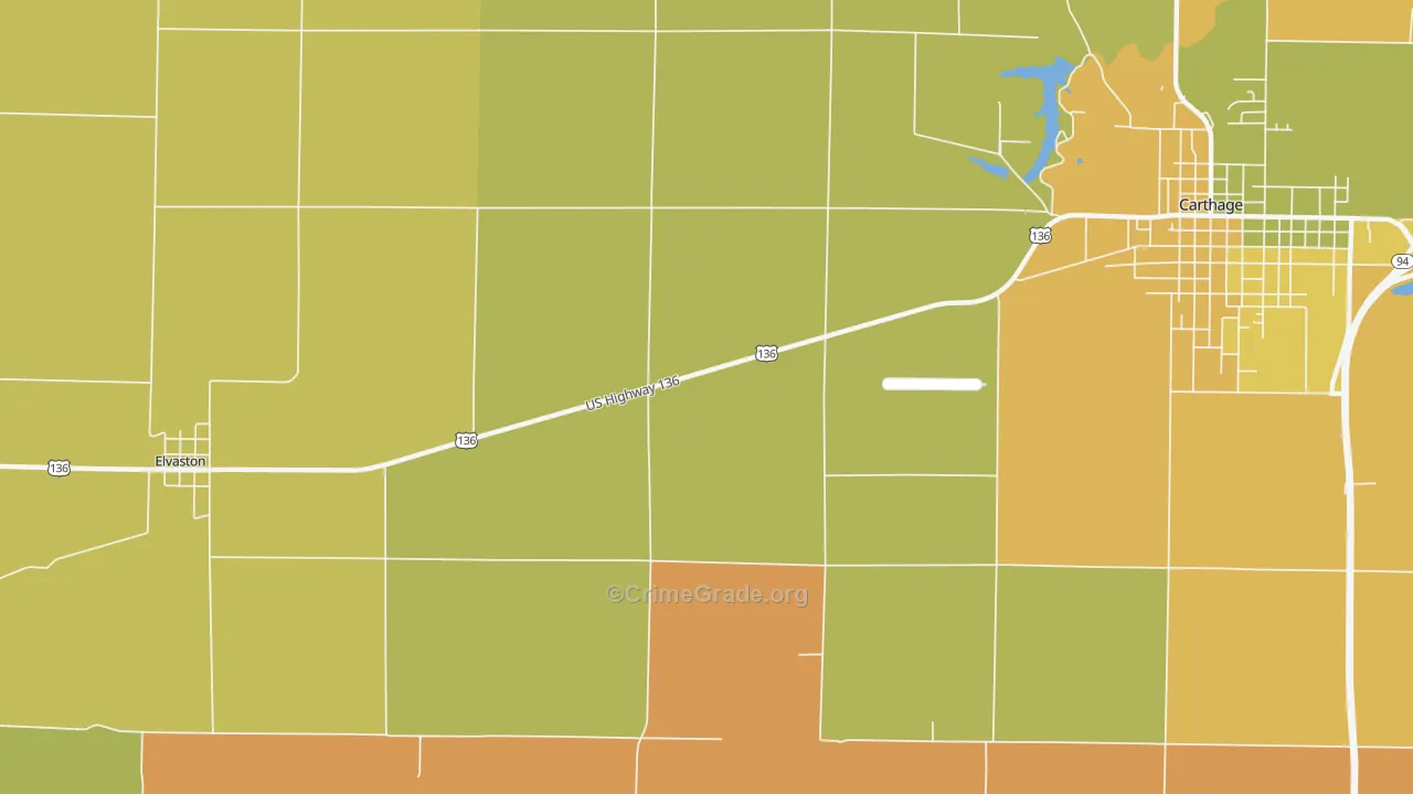 Adrian, IL Map of Burglary Rates