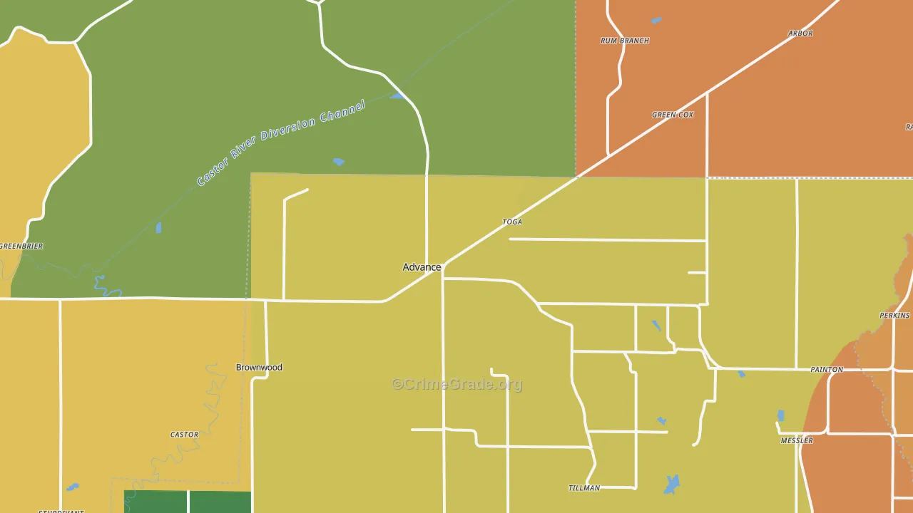 Advance, MO Map of Burglary Rates