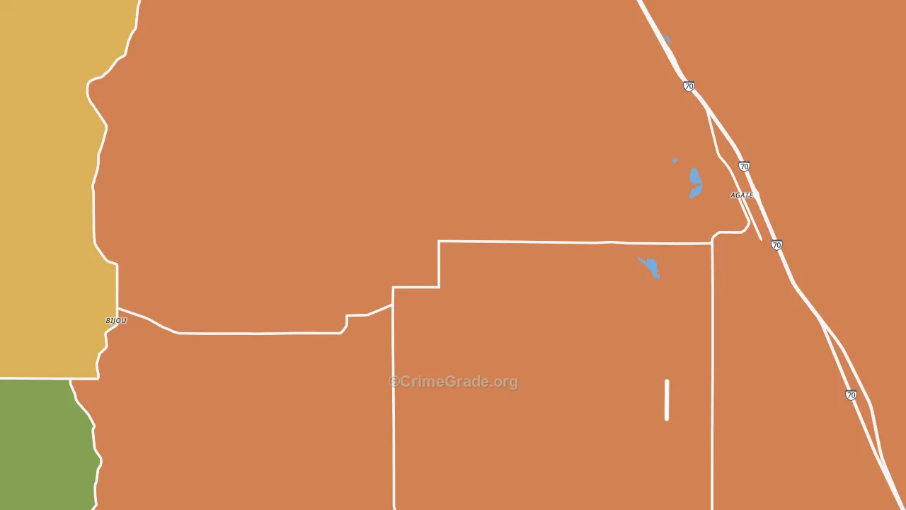 Agate, CO Map of Burglary Rates