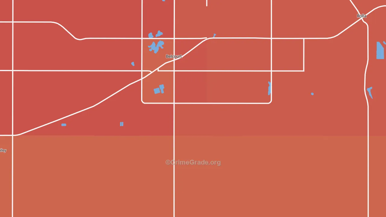 Agate, ND Map of Burglary Rates
