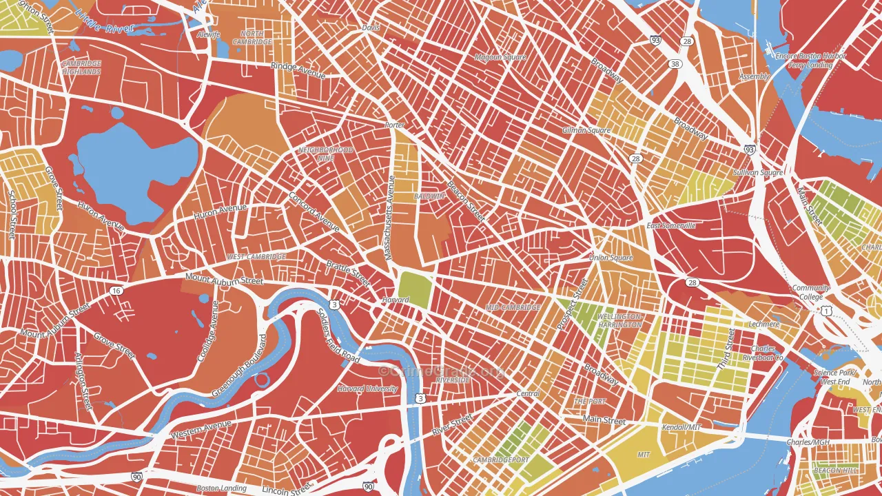 Aggasiz-Harvard, Cambridge, MA Map of Burglary Rates