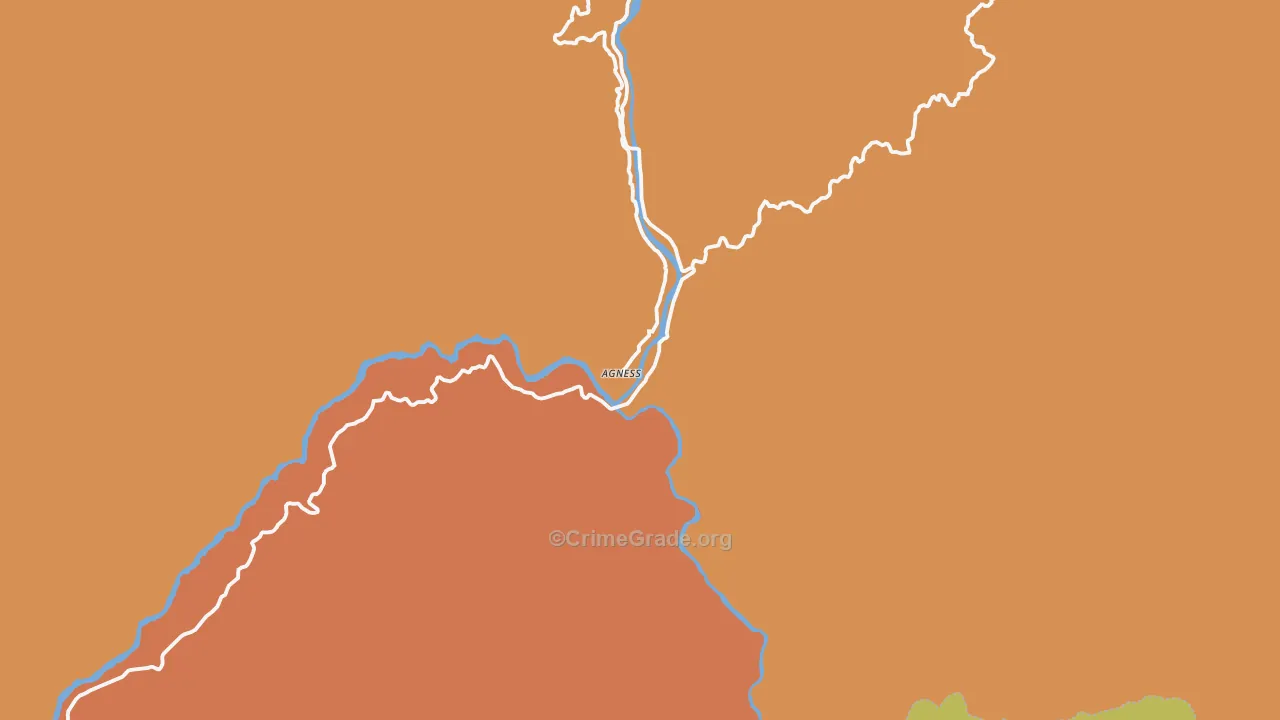 Agness, OR Map of Burglary Rates