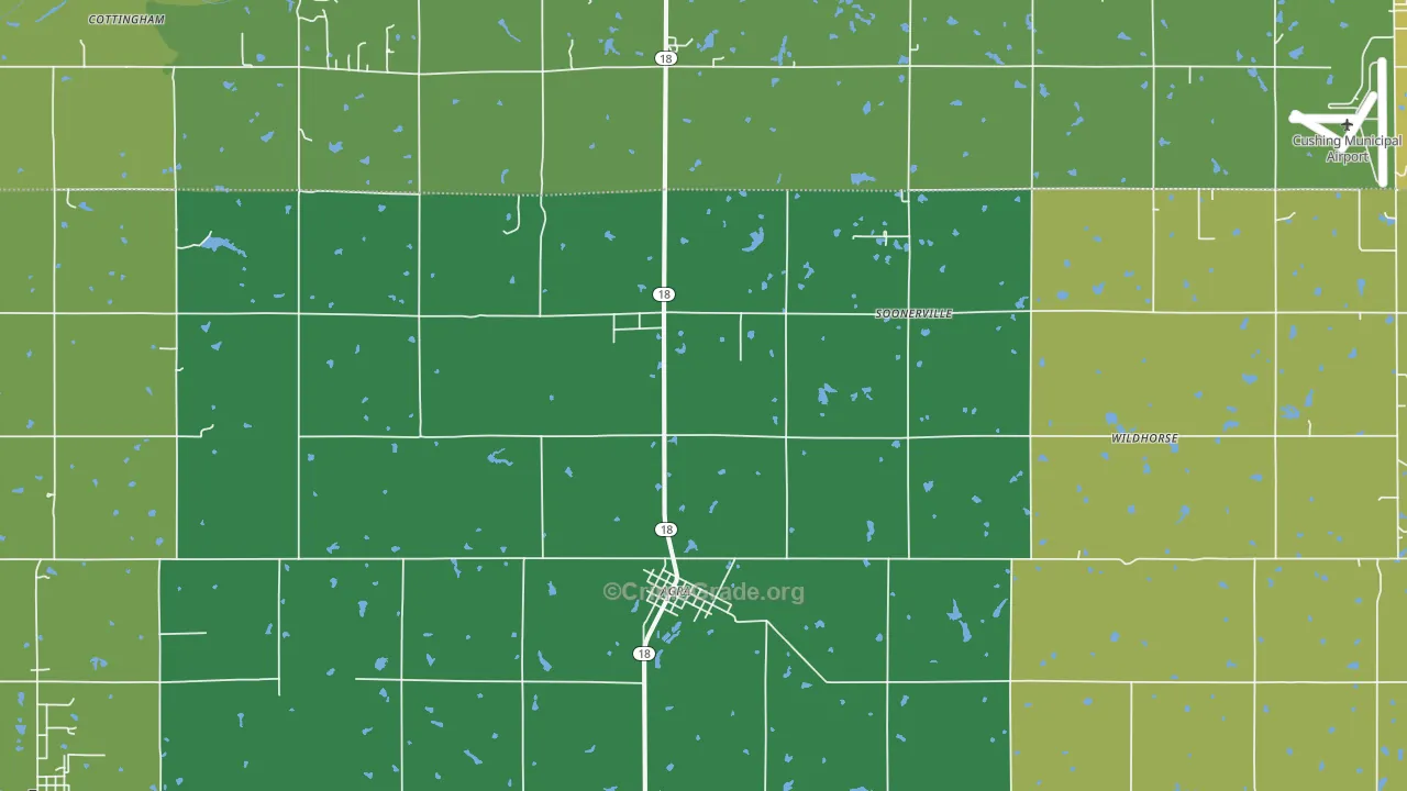 Agra, OK Map of Burglary Rates