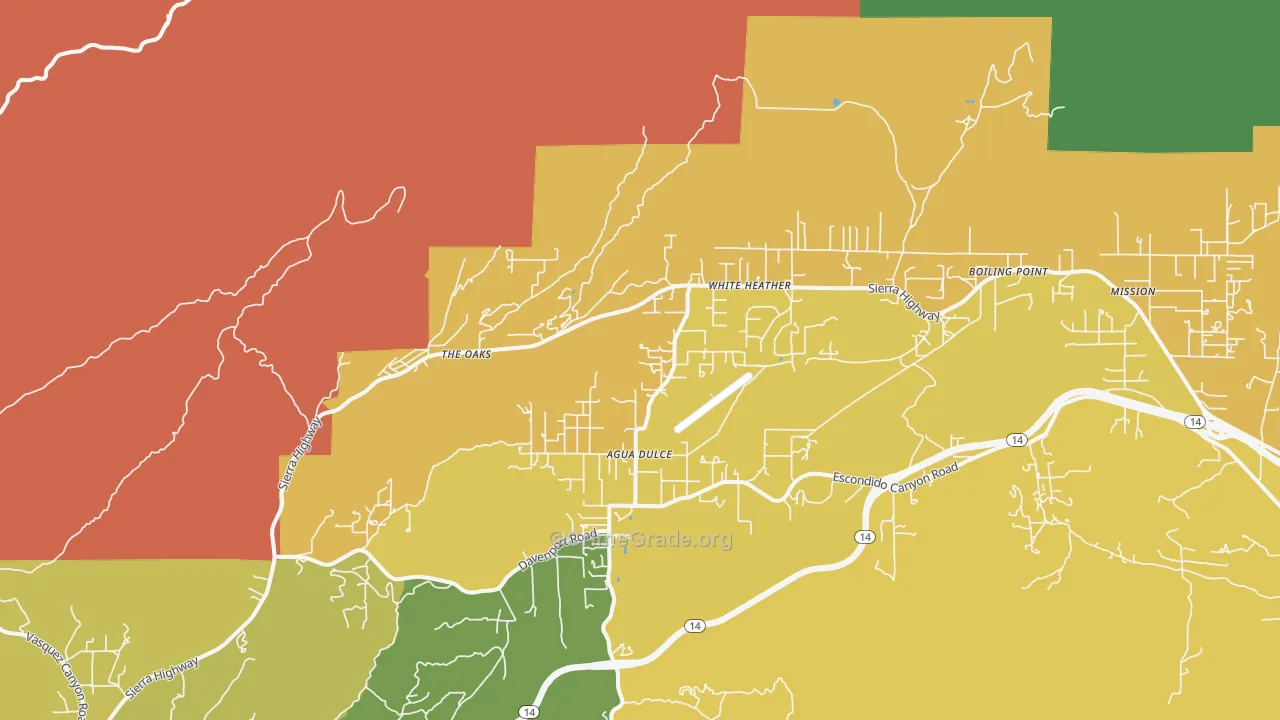 Agua Dulce, CA Map of Burglary Rates