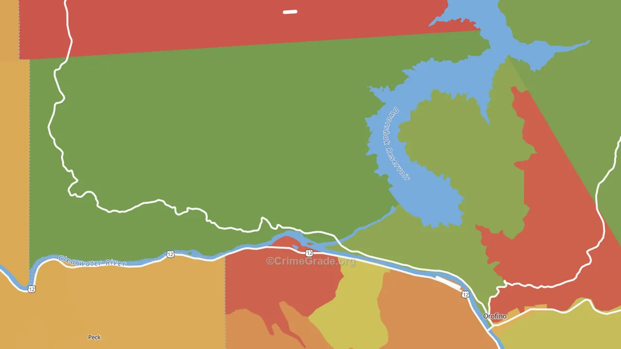Ahsahka, ID Map of Burglary Rates