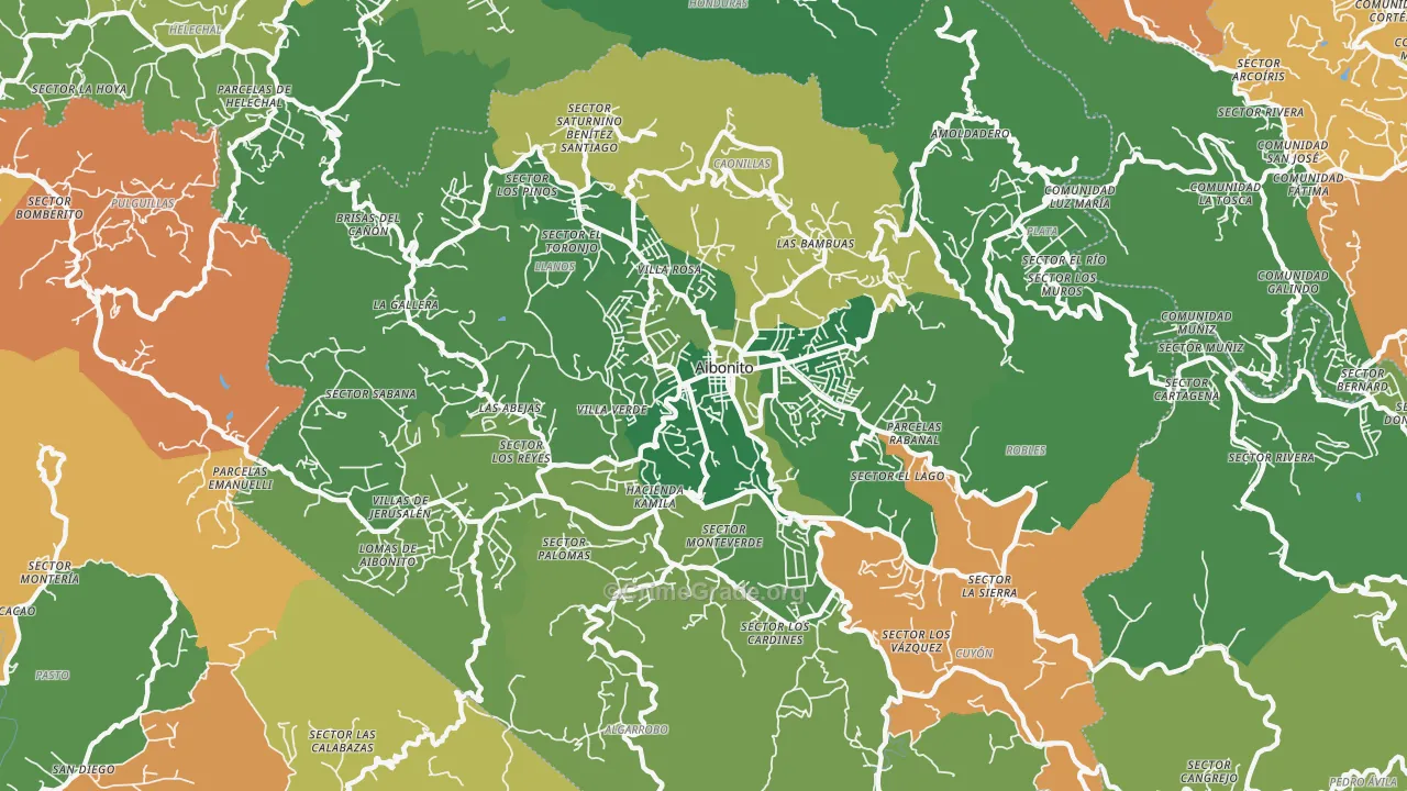 Aibonito Municipio, PR Map of Burglary Rates