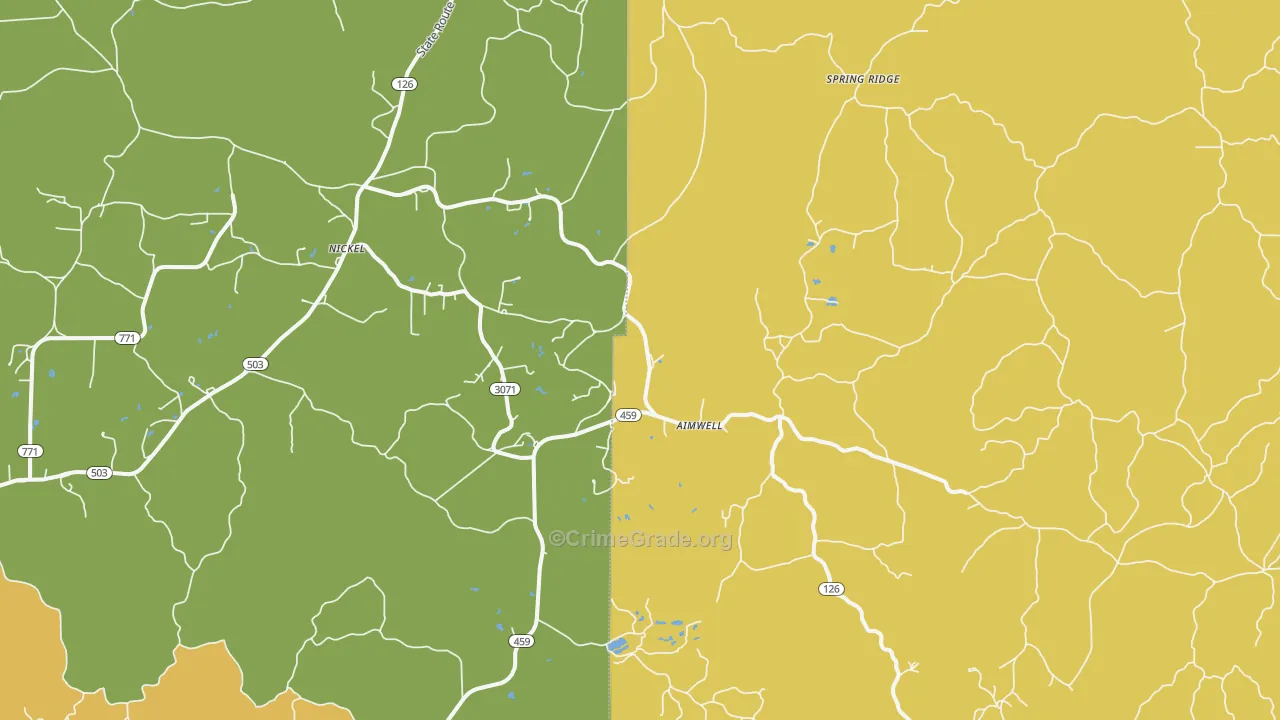 Aimwell, LA Map of Burglary Rates