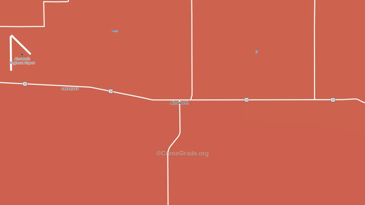 Ainsworth, NE Map of Burglary Rates