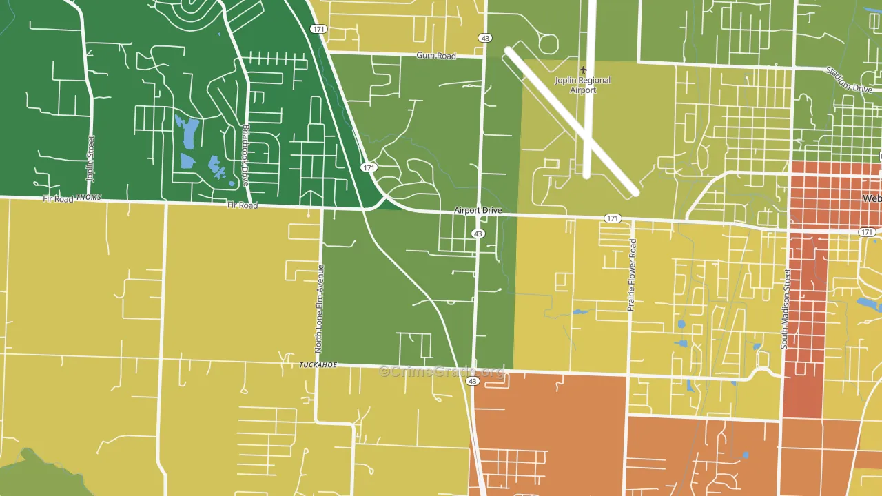 Airport Drive, MO Map of Burglary Rates