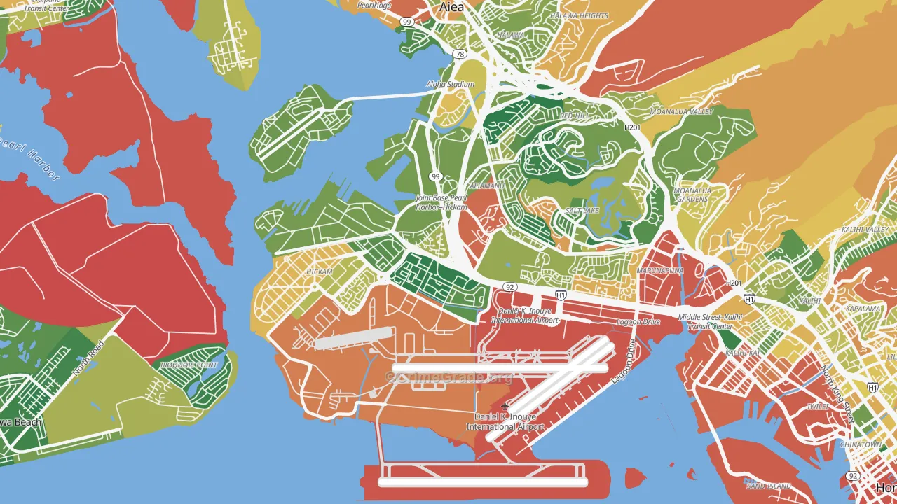 Airport, Honolulu, HI Map of Burglary Rates