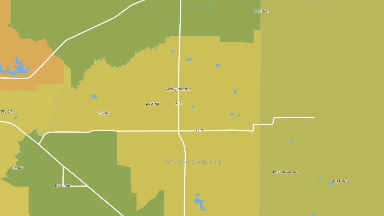 Akin, IL Map of Burglary Rates
