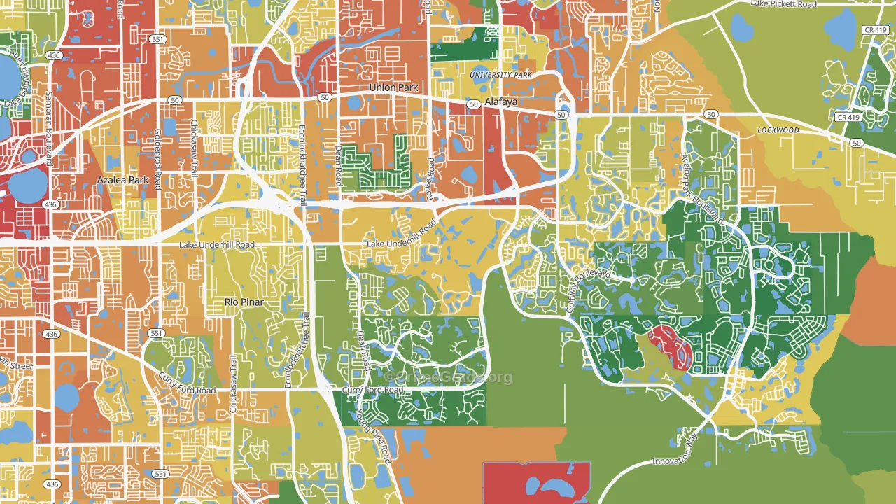 Alafaya, FL Map of Burglary Rates