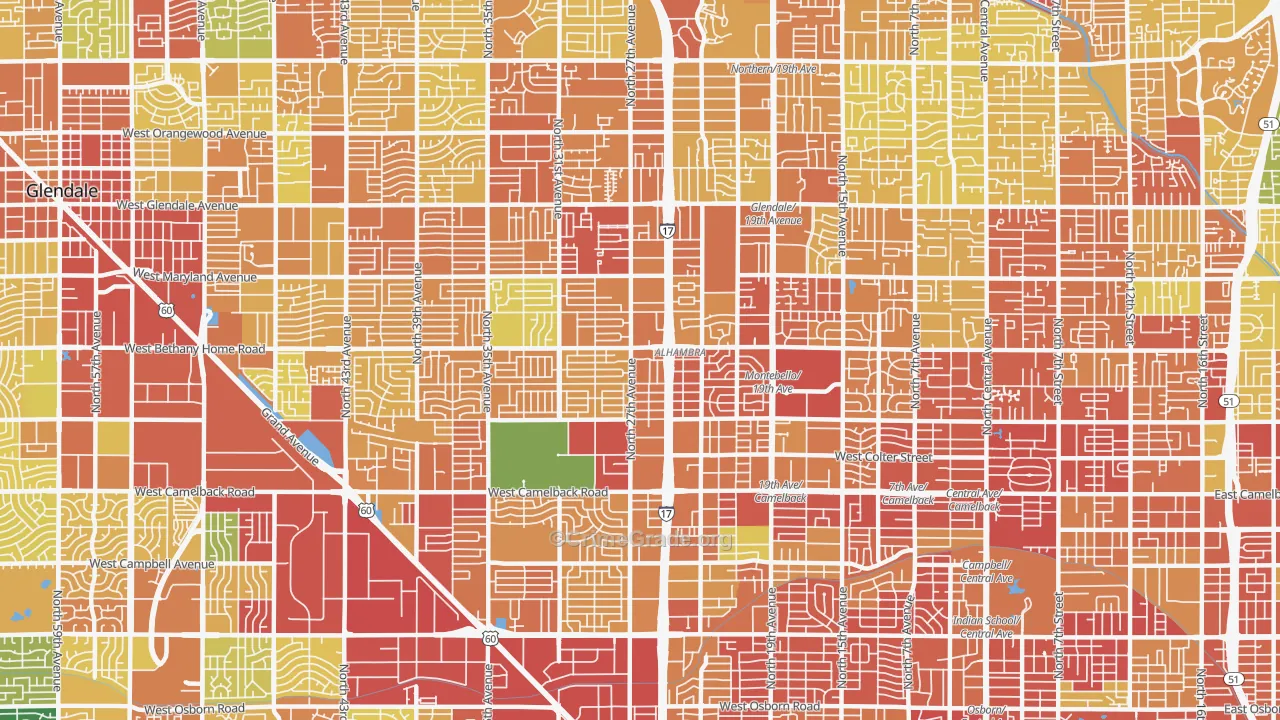 Alahambra, Phoenix, AZ Map of Burglary Rates