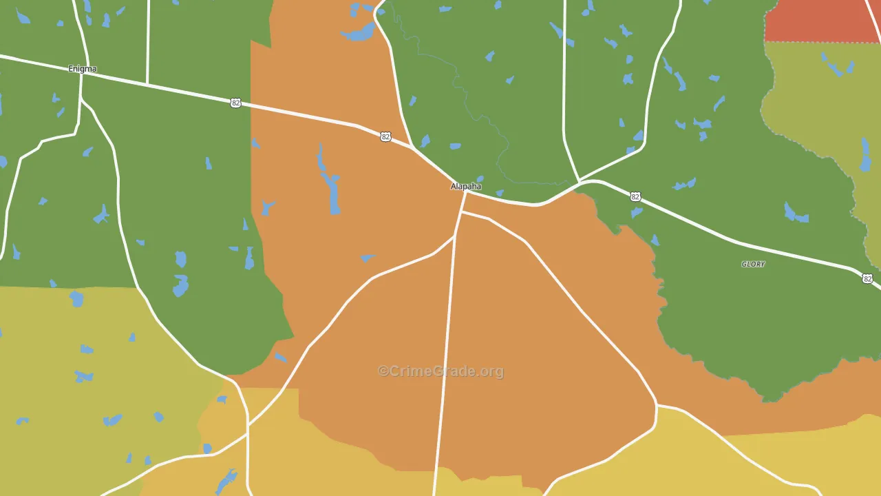 Alapaha, GA Map of Burglary Rates