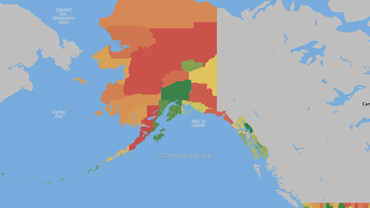 Alaska Map of Burglary Rates