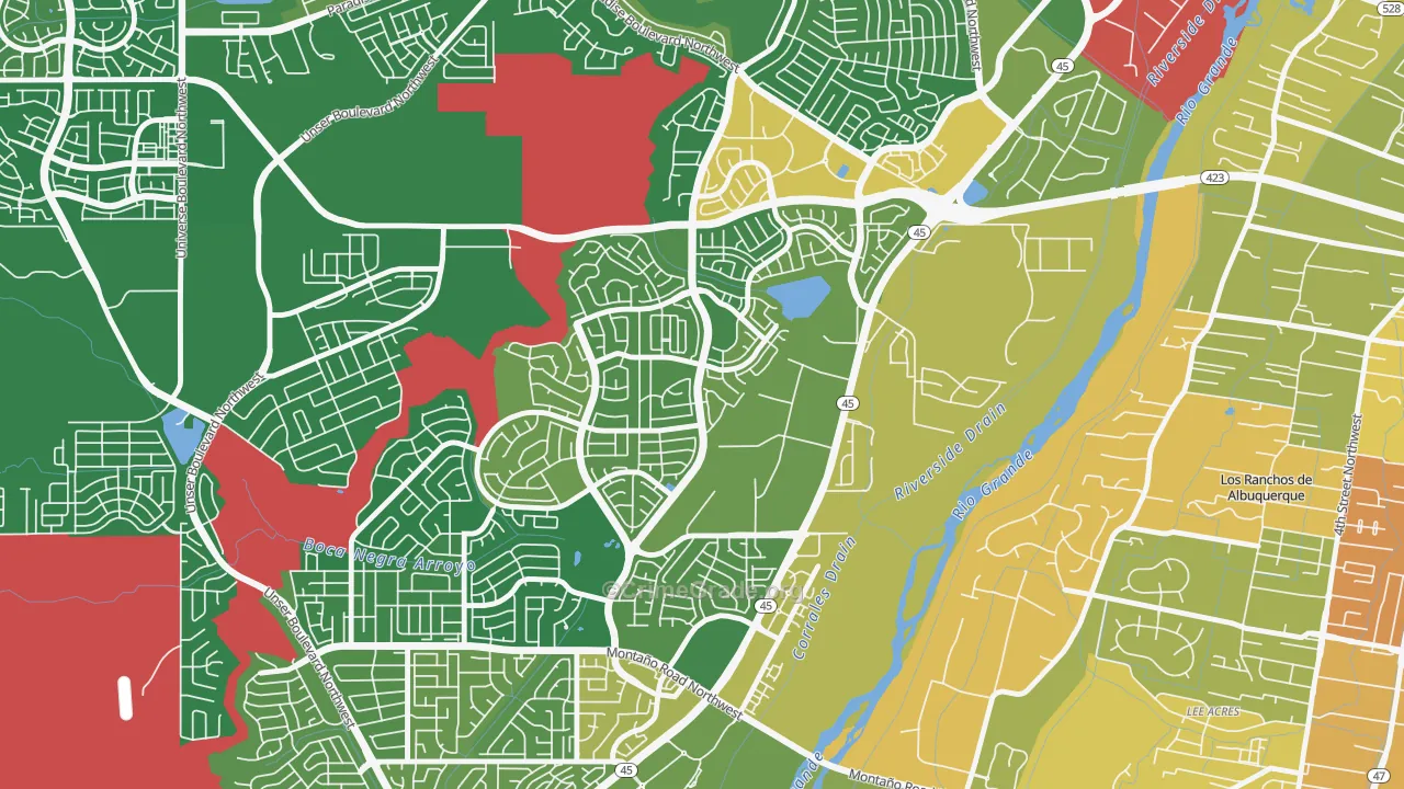 Alban Hills, Albuquerque, NM Map of Burglary Rates