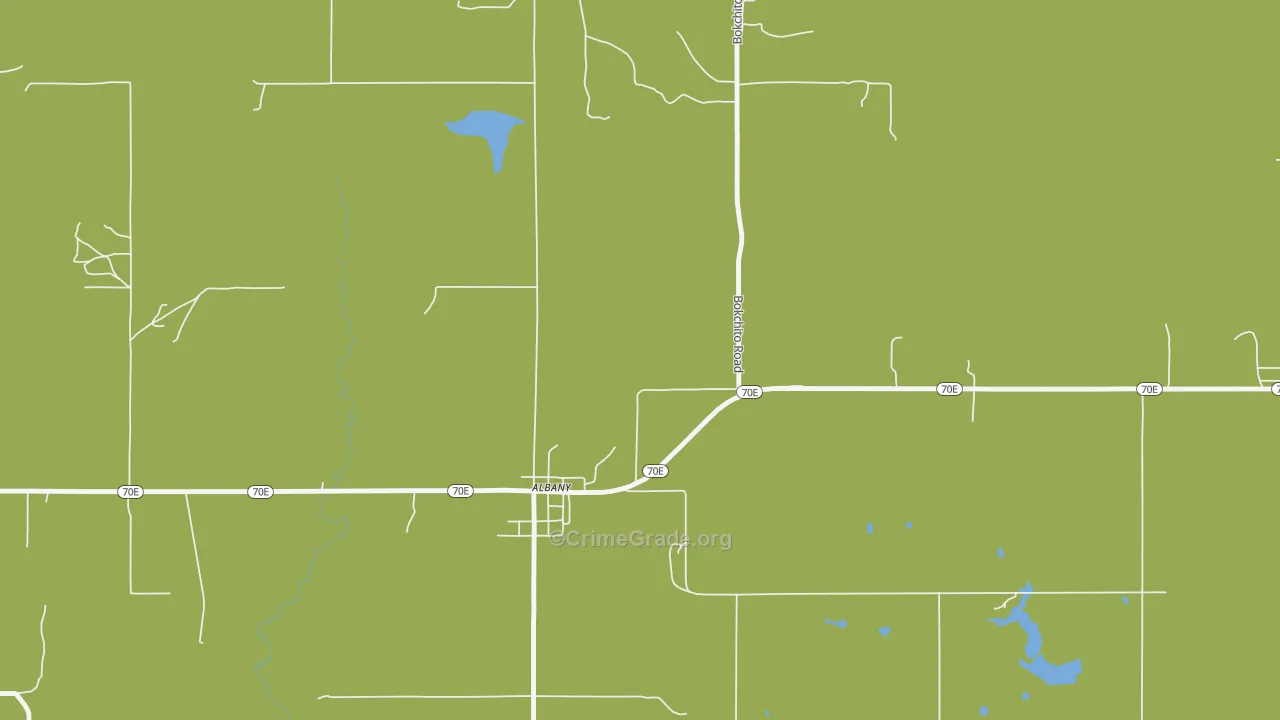 Albany, OK Map of Burglary Rates