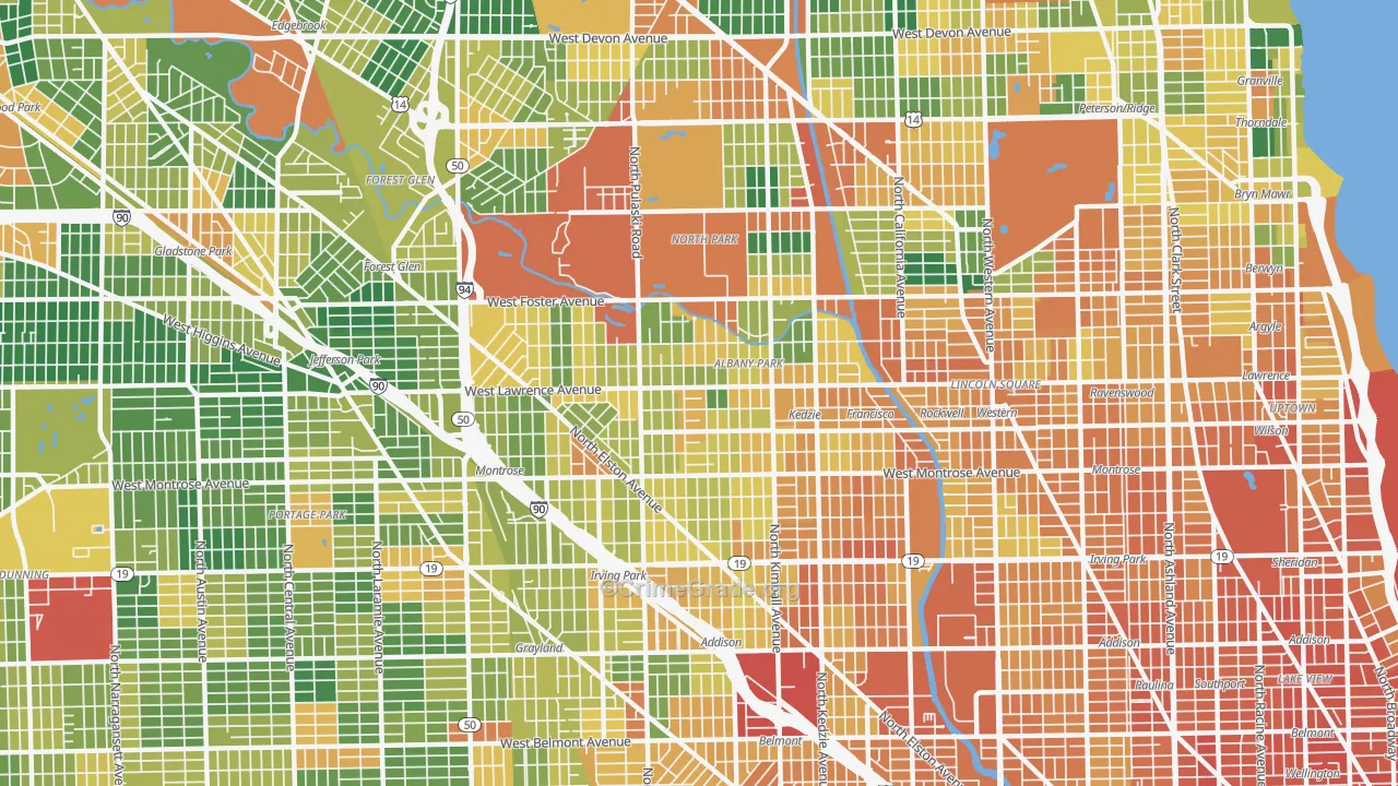 Albany Park, Chicago, IL Map of Burglary Rates