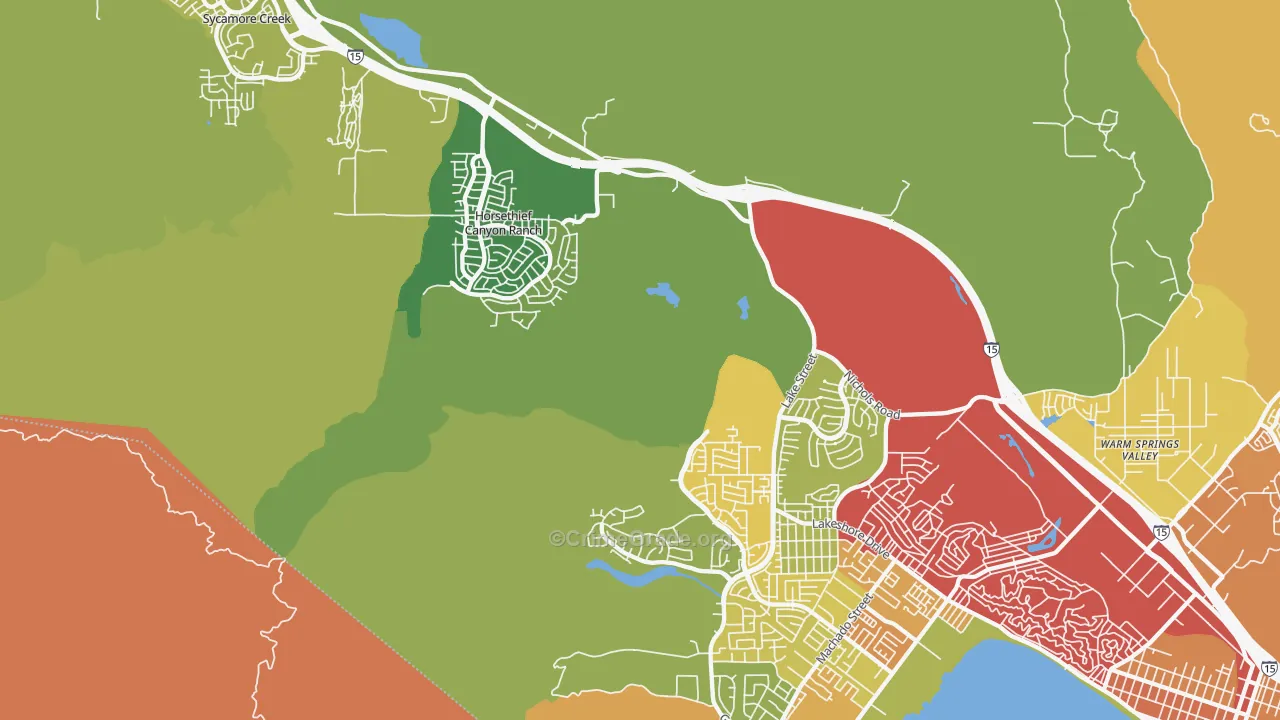 Alberhill, CA Map of Burglary Rates