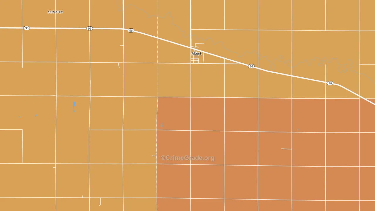 Albert, KS Map of Burglary Rates