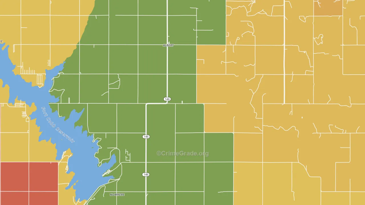 Albert, OK Map of Burglary Rates