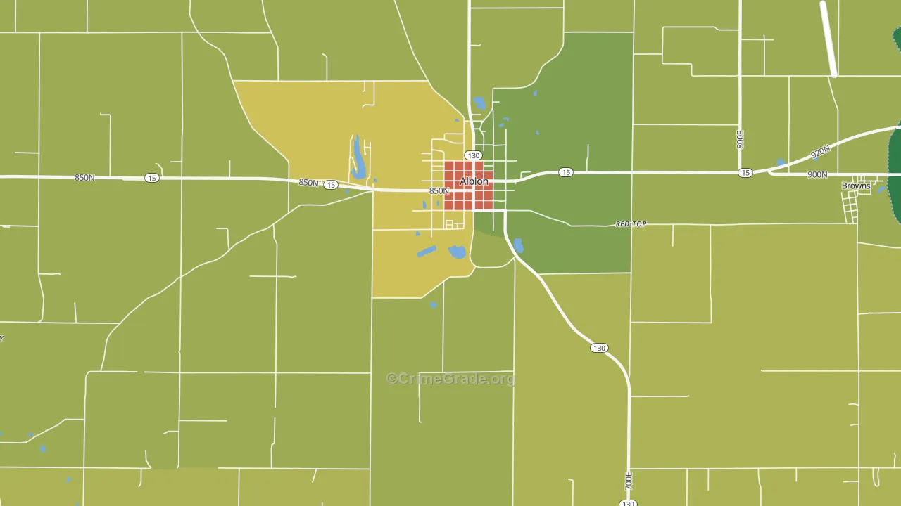 Albion, IL Map of Burglary Rates