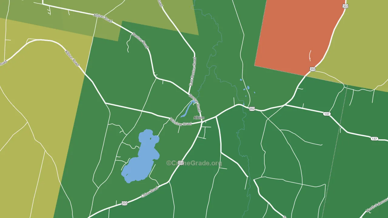 Albion, ME Map of Burglary Rates