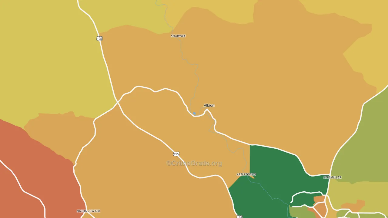 Albion, WA Map of Burglary Rates