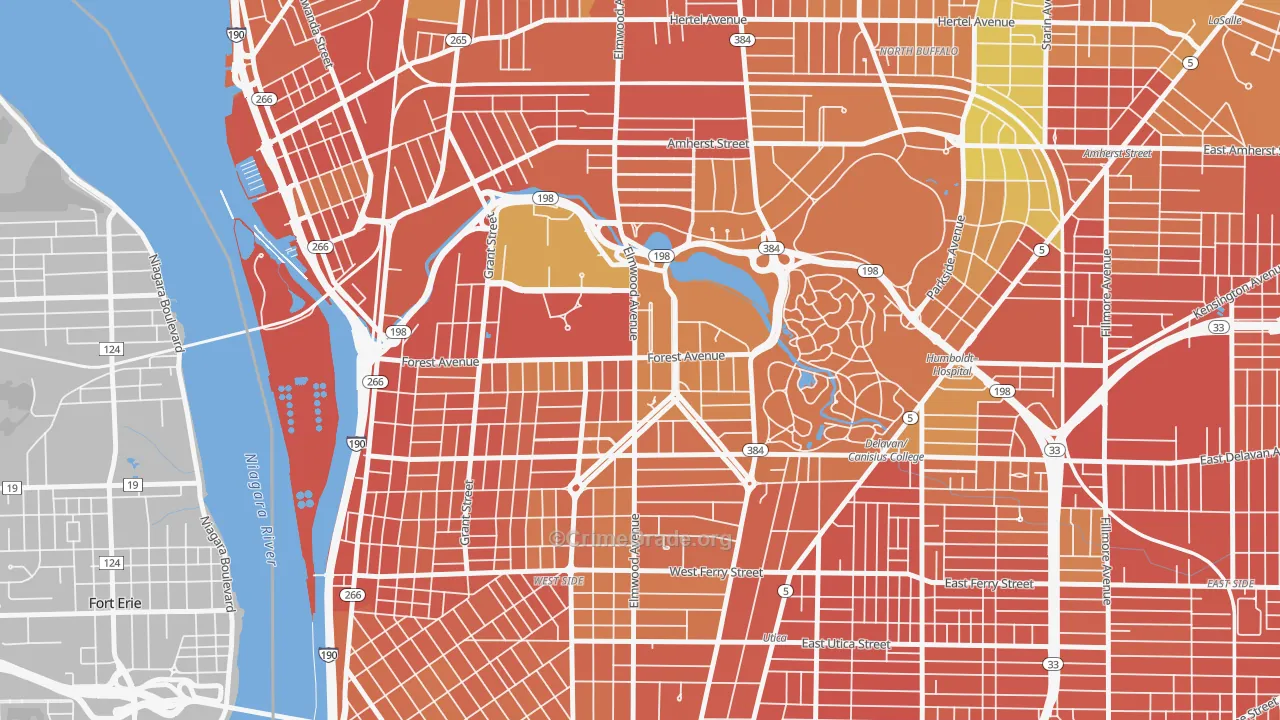 Albright, Buffalo, NY Map of Burglary Rates
