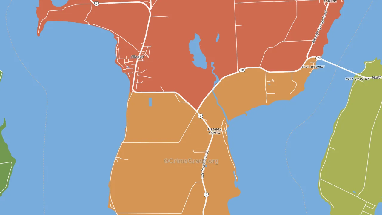 Alburg Center, VT Map of Burglary Rates
