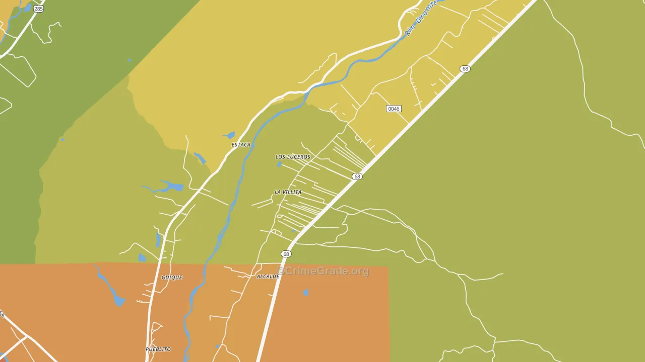 Alcalde, NM Map of Burglary Rates