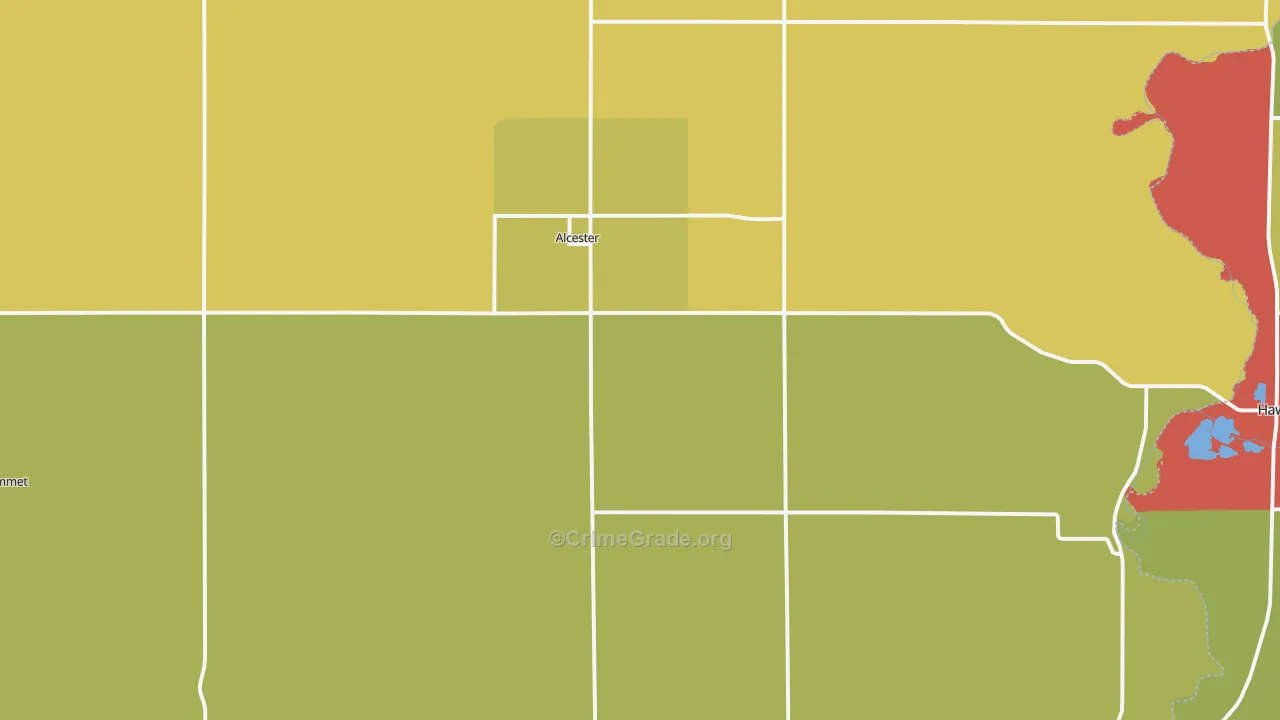 Alcester, SD Map of Burglary Rates