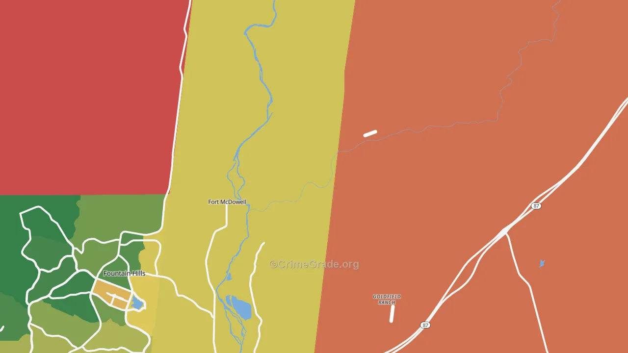 Alchesay Flat, AZ Map of Burglary Rates