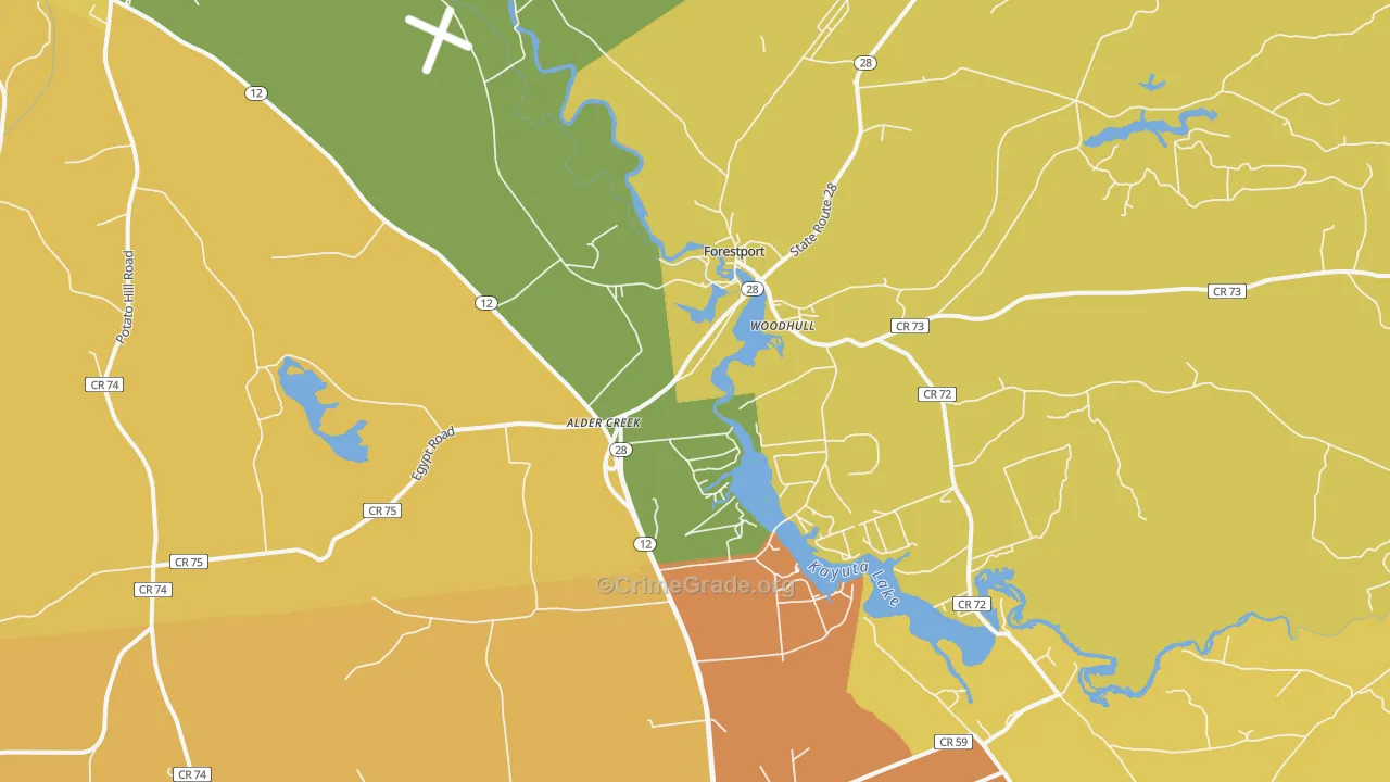 Alder Creek, NY Map of Burglary Rates