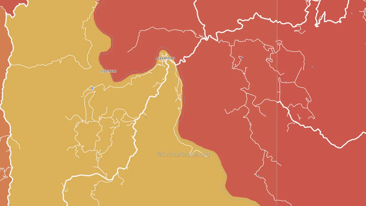 Alderpoint, CA Map of Burglary Rates
