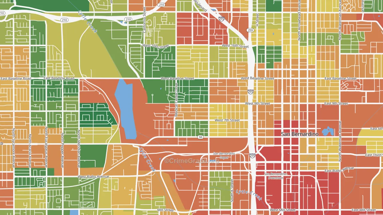 Alessandro, San Bernardino, CA Map of Burglary Rates