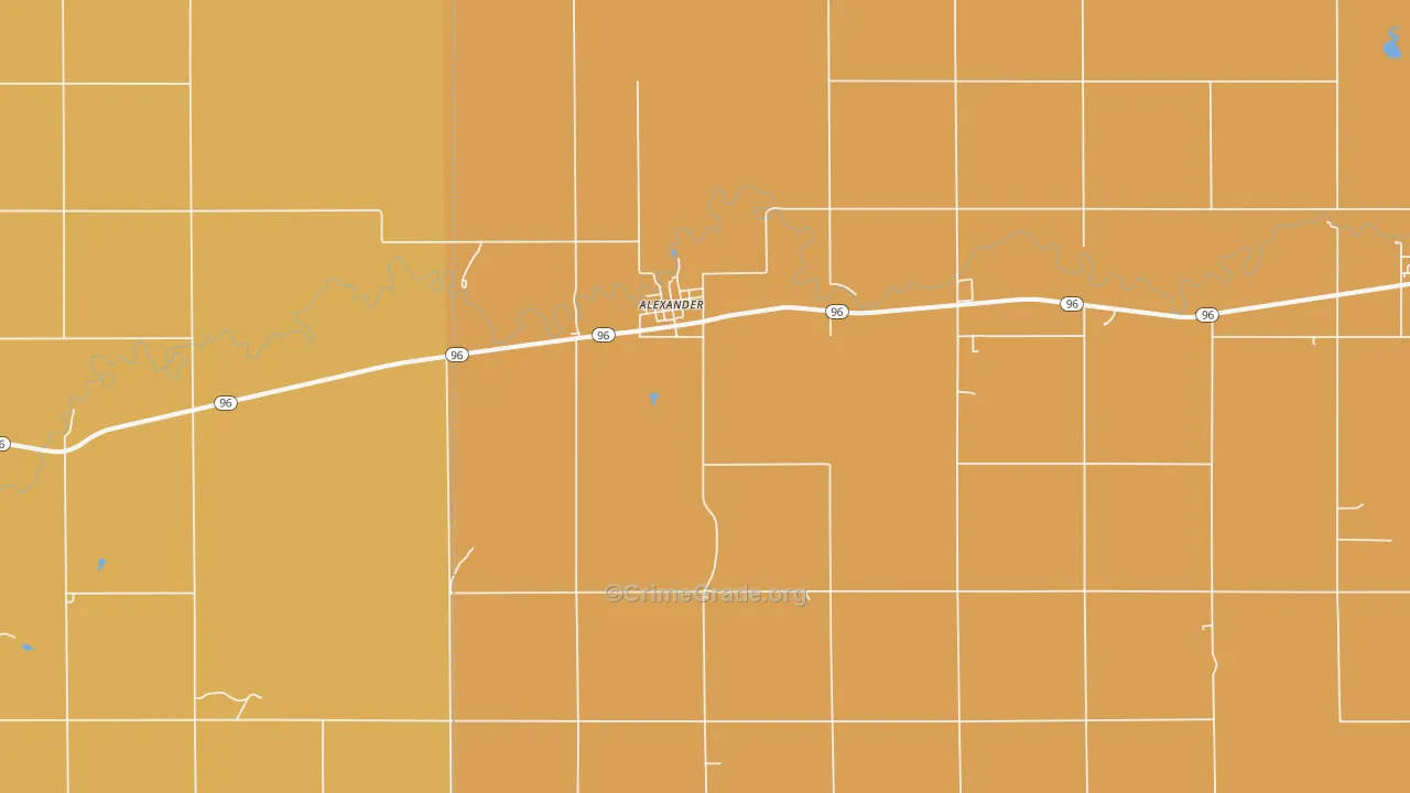 Alexander, KS Map of Burglary Rates