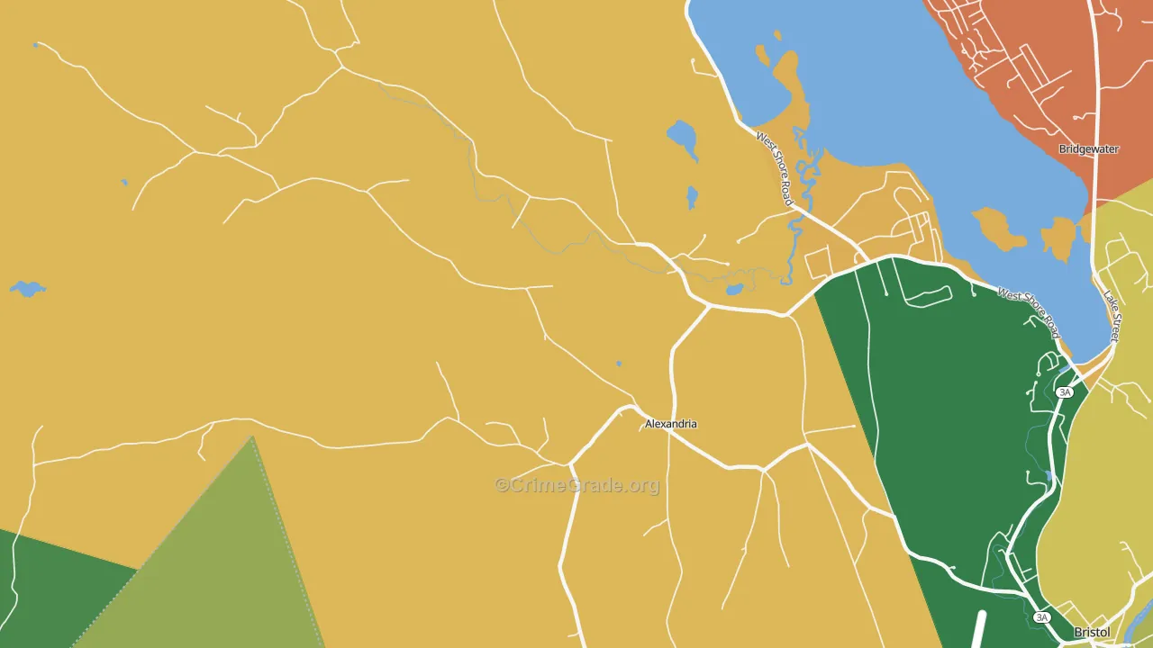 Alexandria, NH Map of Burglary Rates