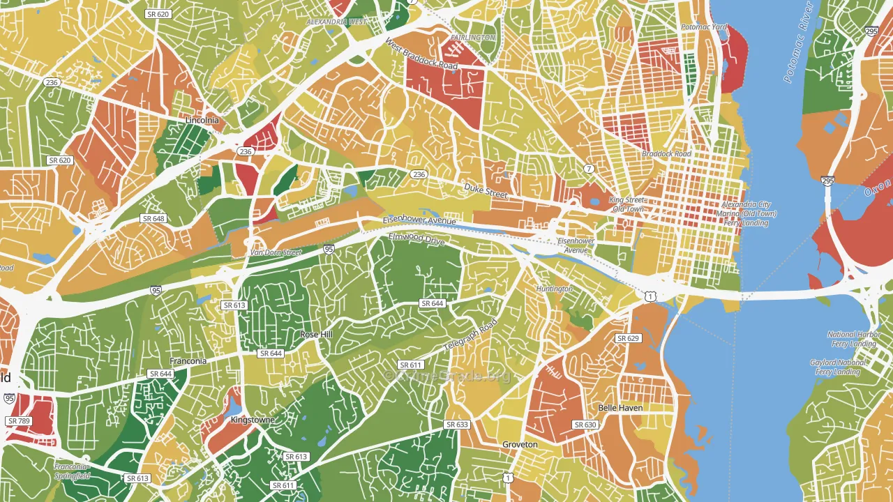 Alexandria, VA Map of Burglary Rates