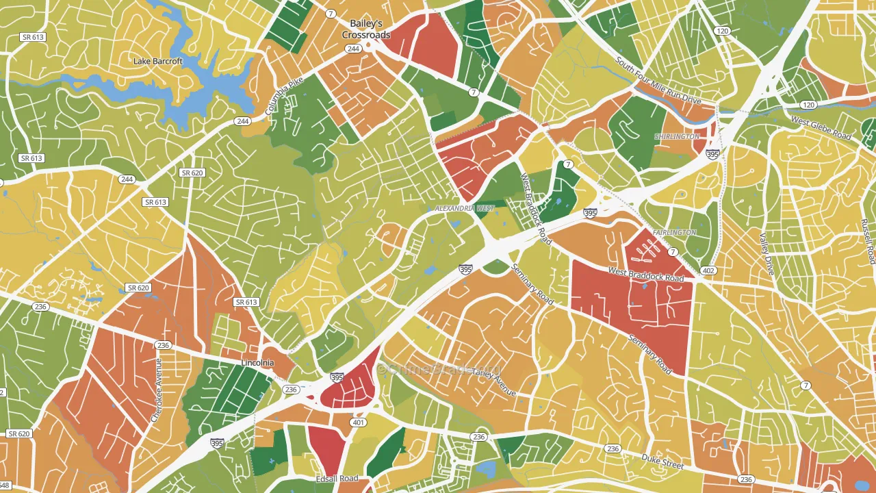 Alexandria Wrest, Alexandria, VA Map of Burglary Rates