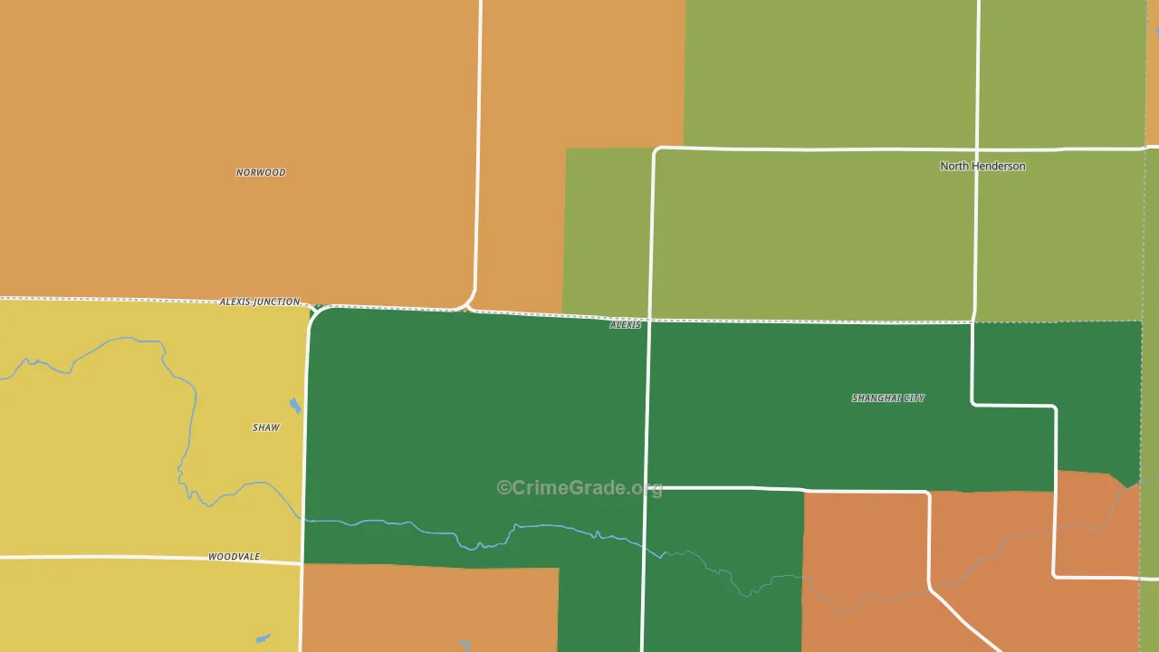 Alexis, IL Map of Burglary Rates