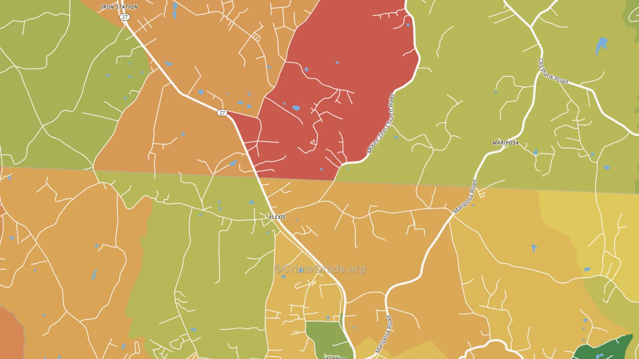 Alexis, NC Map of Burglary Rates