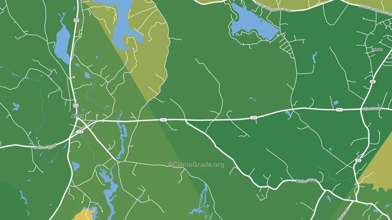 Alfred Mills, ME Map of Burglary Rates