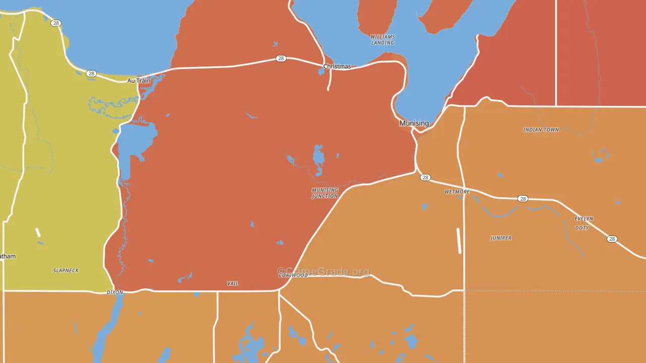 Alger County, MI Map of Burglary Rates
