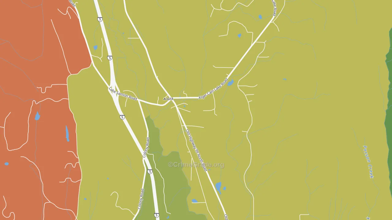 Alger, WA Map of Burglary Rates